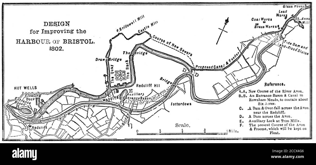 Jessops Plan für den schwimmenden Hafen (angenommen). Stockfoto