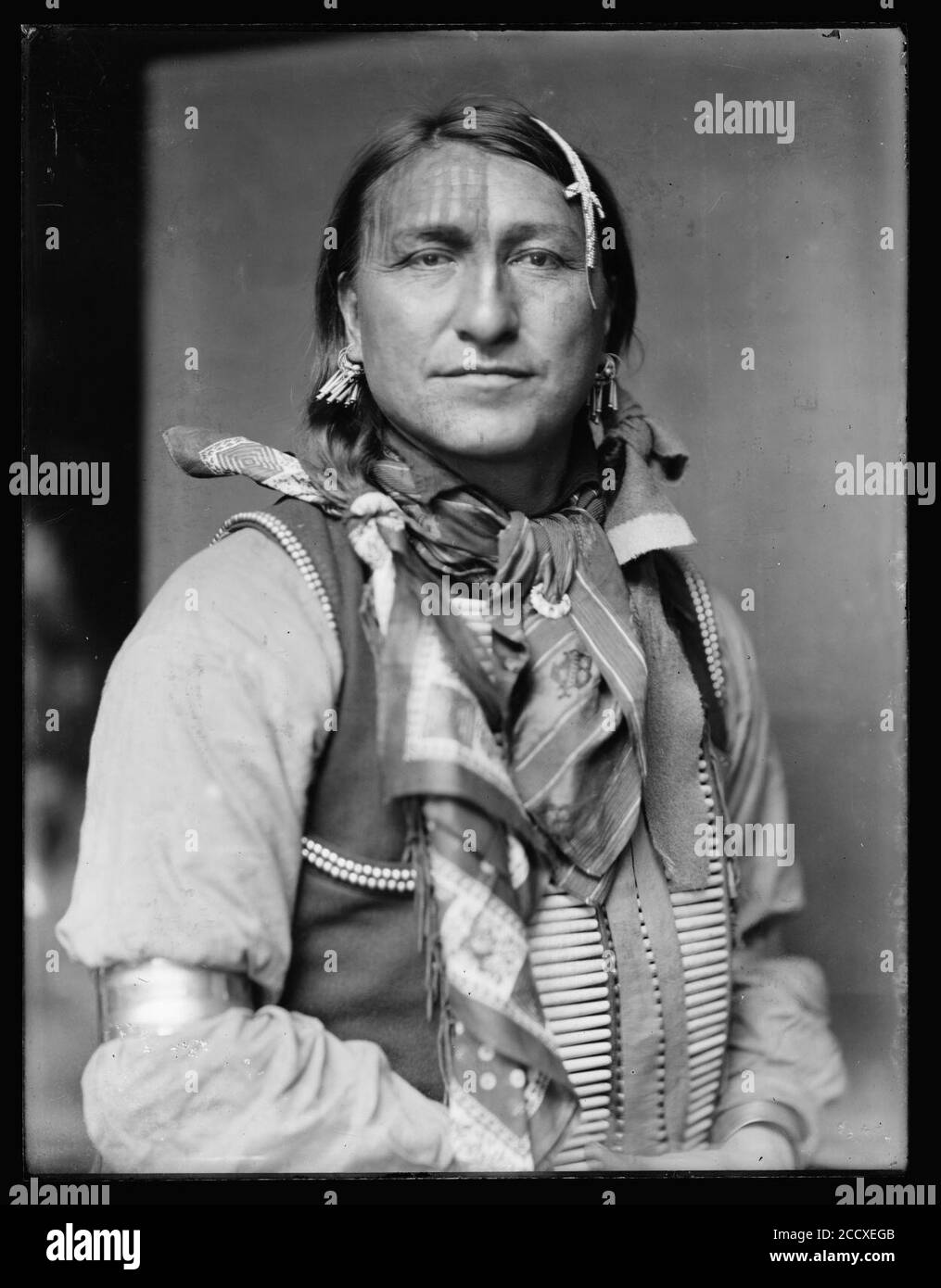 Joe Black Fox, ein Sioux Indianer aus Buffalo Bill's Wild West Show Stockfoto