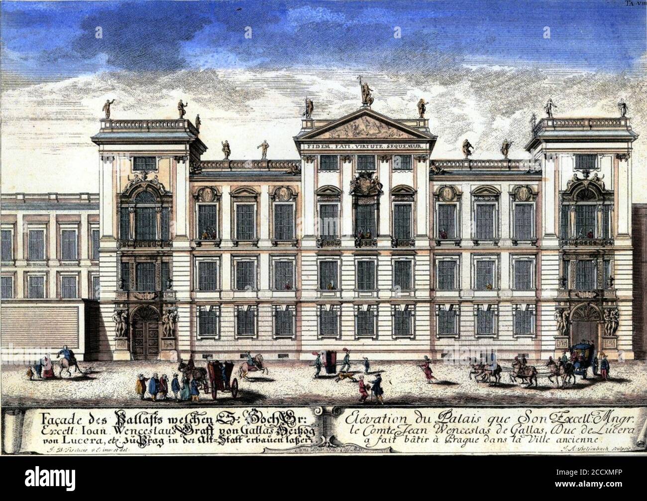 Johann Bernhard Fischer von Erlach - Clam-Gallasuv palac. Stockfoto
