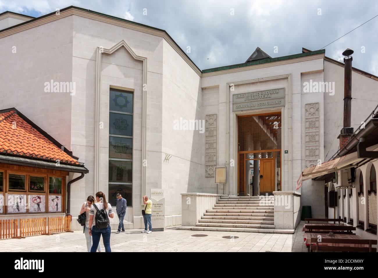 Die Außenansicht der Sarajevo-Bibliothek Stockfoto