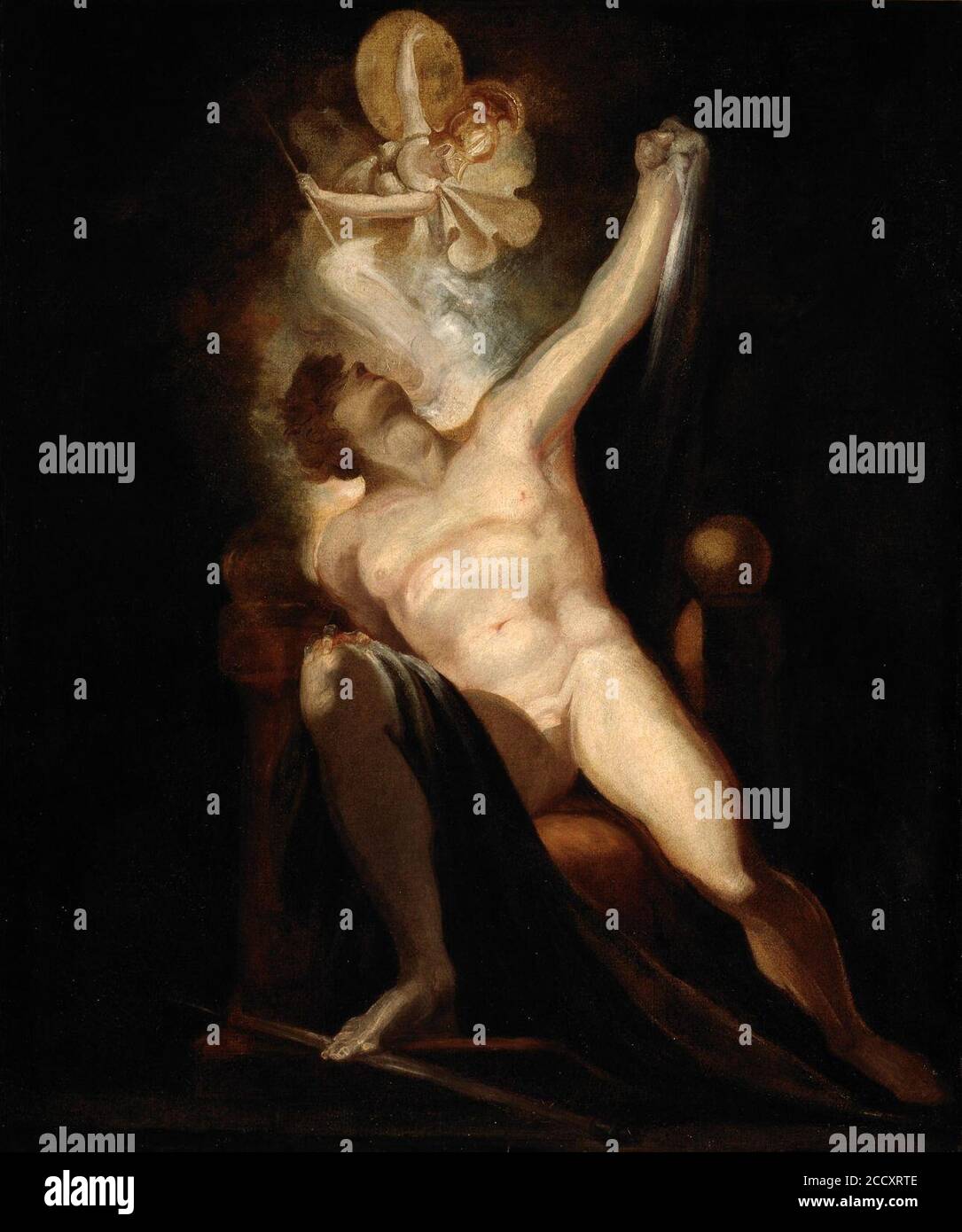 Johann Heinrich Fuseli - John Miltons verlorenes Paradies, Satan und die Geburt der Sünde (Buch II, 746-758) Stockfoto