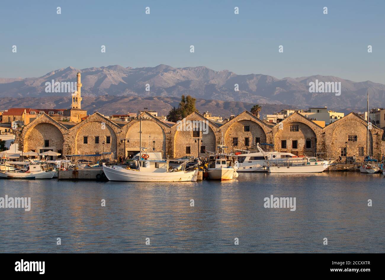 Neoria - alte venezianische Werft in Chania, Krete Stockfoto