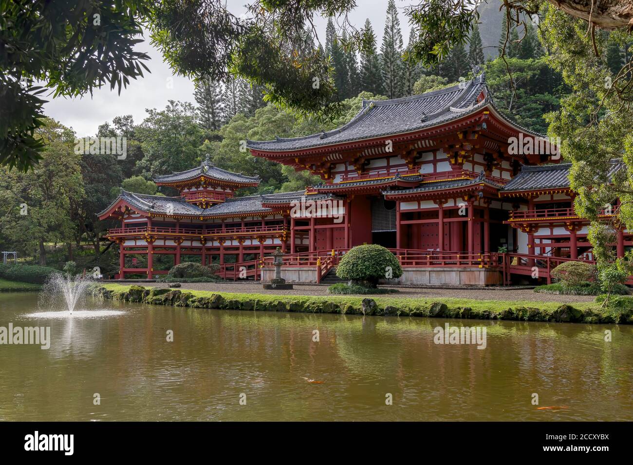 Byodo-in Tempel, Valley of Temples Memorial Park, Kahaluu, Oahu, Hawaii, USA Stockfoto