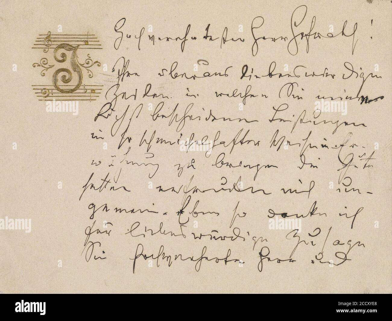 Johann Strauss Sohn Briefkarte p1. Stockfoto