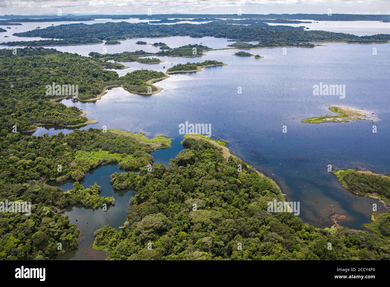Gatun See Luftaufnahme, Panama Kanal, Panama Stockfoto