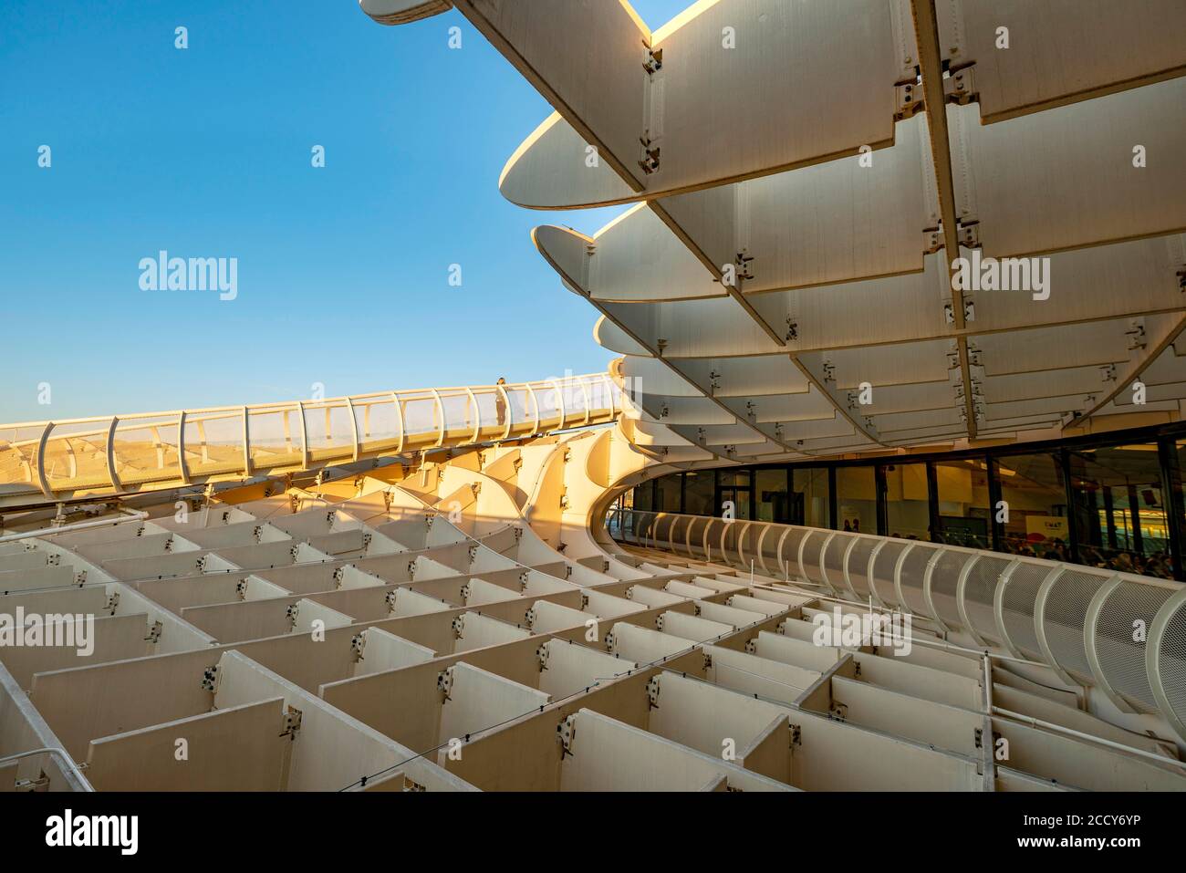 Moderne Architektur, Metropol Parasol, Las Setas, gebogene Holzkonstruktion, Plaza de la Encarnacion, Sevilla, Andalusien, Spanien Stockfoto