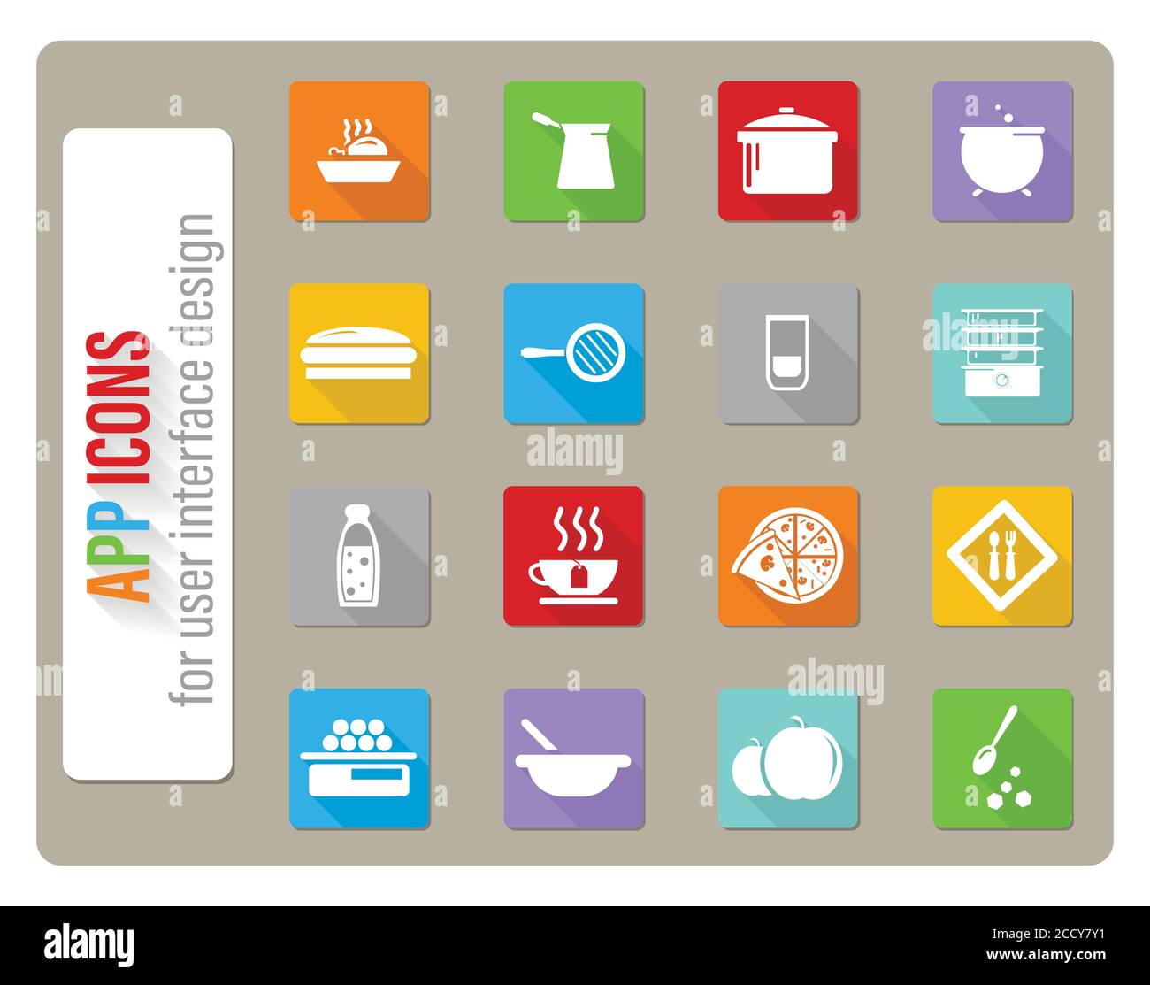 Essen und Küche Icon Set Stock Vektor