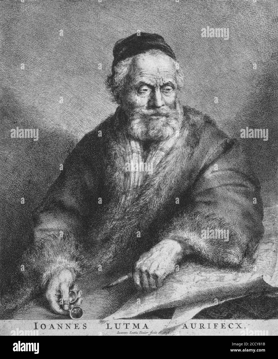 Johannes Lutma (II) - Porträt Johannes Lutmas des Älteren Stockfoto