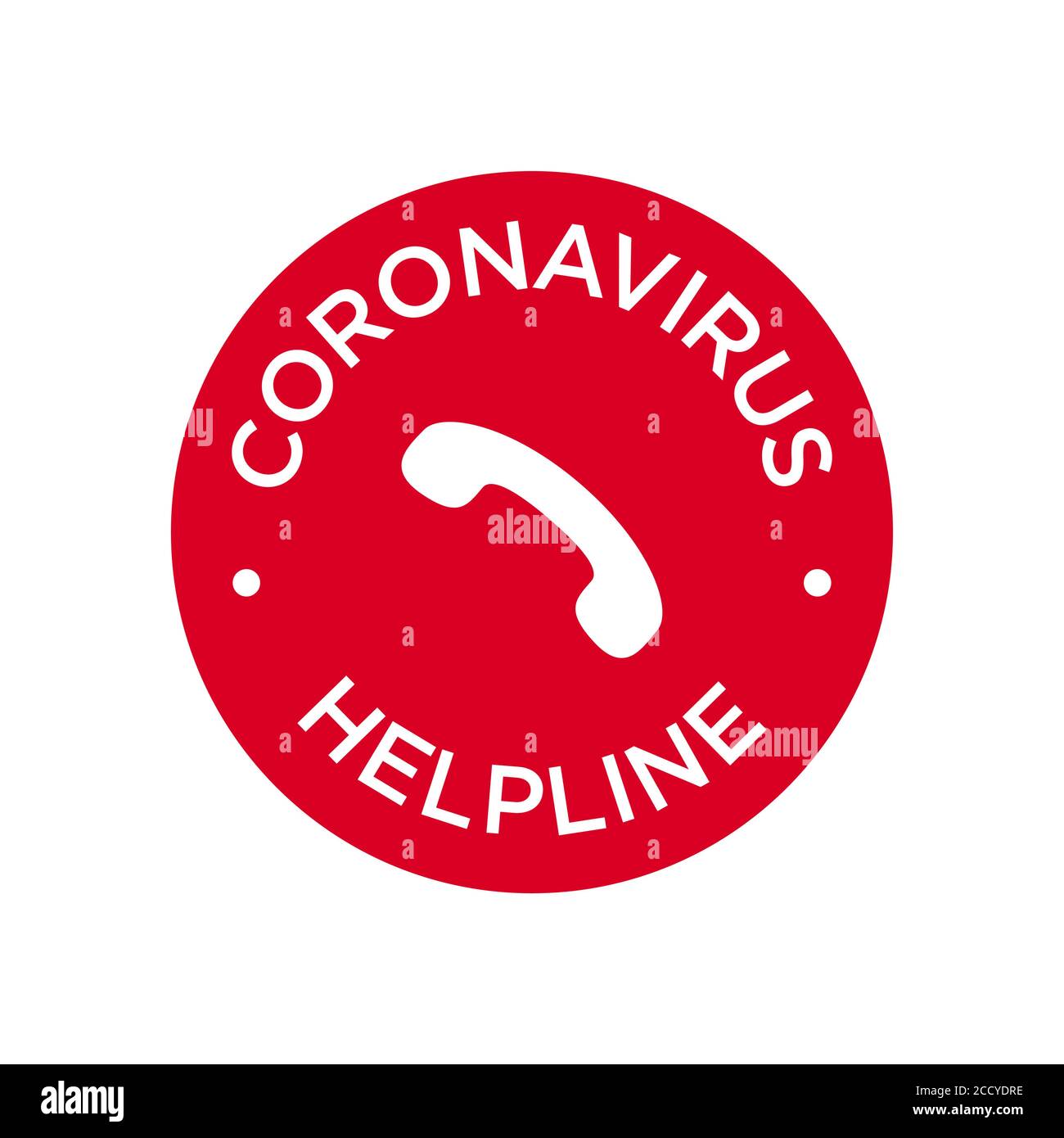 Symbol für Coronavirus-Helpline. Covid-19 Prävention. Symbol für Covid-Informationen und Assistenz-Telefonnummer. Stock Vektor