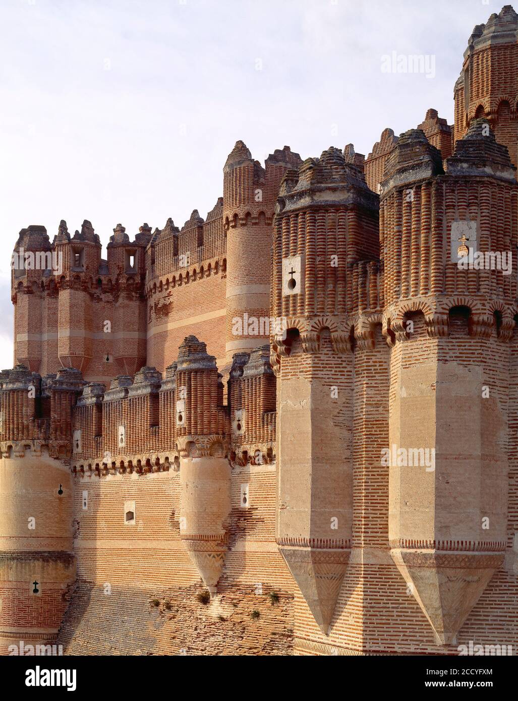 Spanien. Coca Castle. Gotische / maurische Festung aus dem 15. Jahrhundert. Stockfoto
