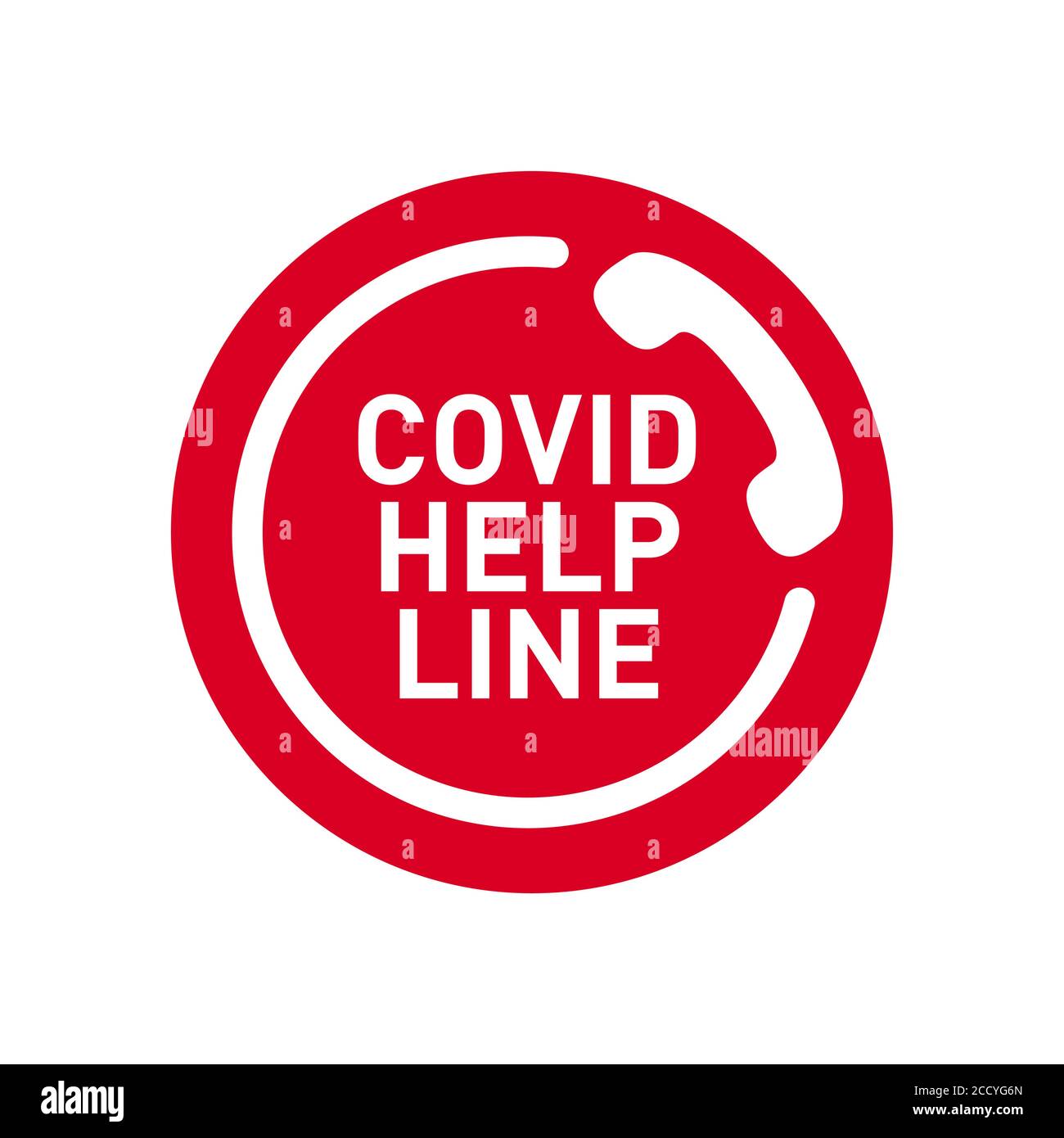 Symbol für Coronavirus-Helpline. Covid-19 Prävention. Symbol für Covid-Informationen und Assistenz-Telefonnummer. Stock Vektor