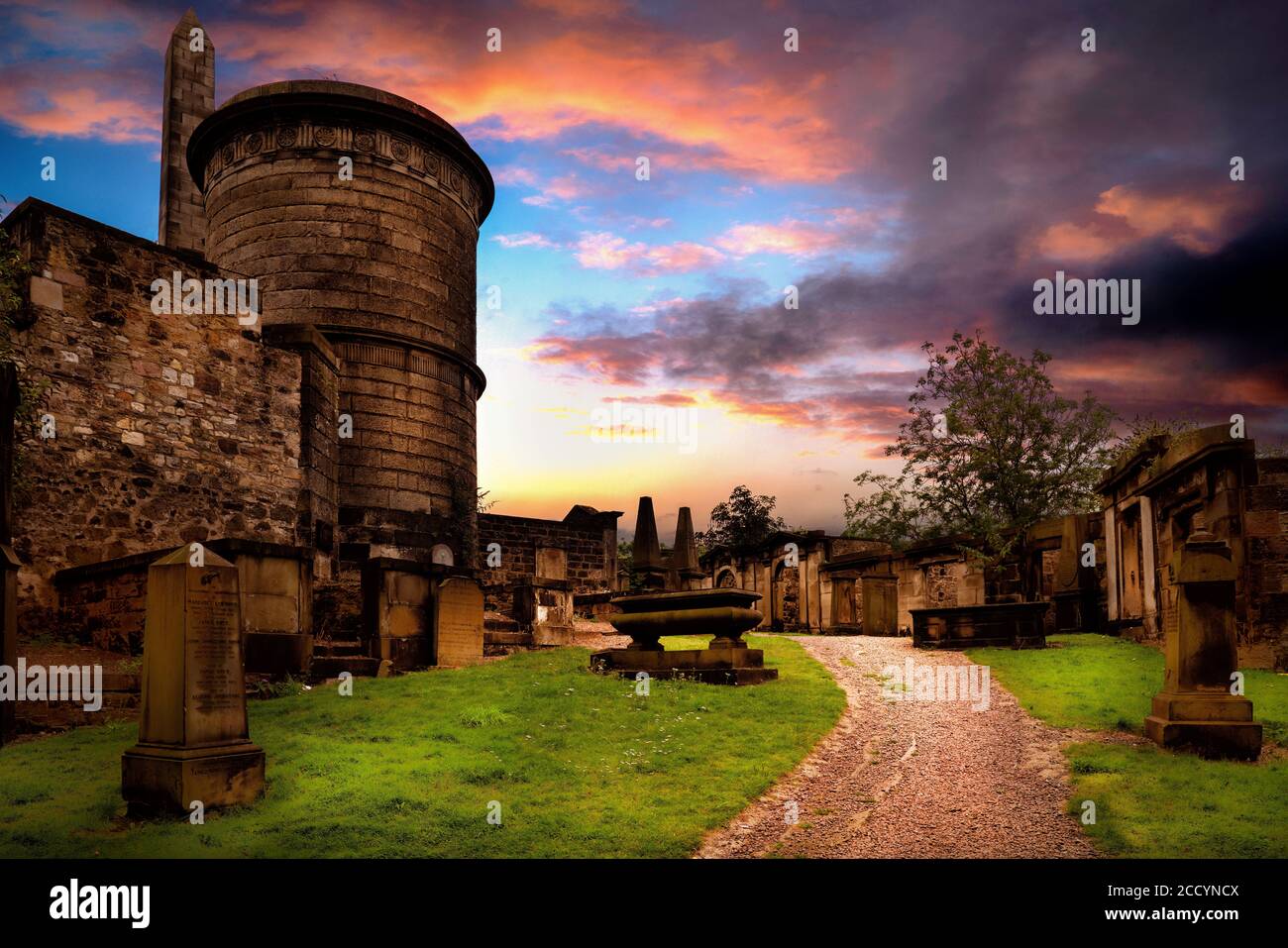 Old Calton Burial Ground, Calton Hill, Edinburgh, Lothian, Schottland, Vereinigtes Königreich. Stockfoto