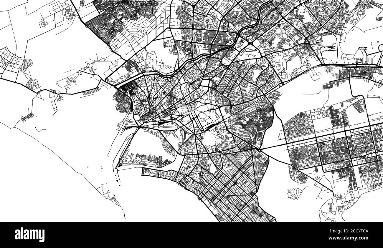 Stadtvektor Stadtplan von Karachi, Pakistan, Asien Stock Vektor