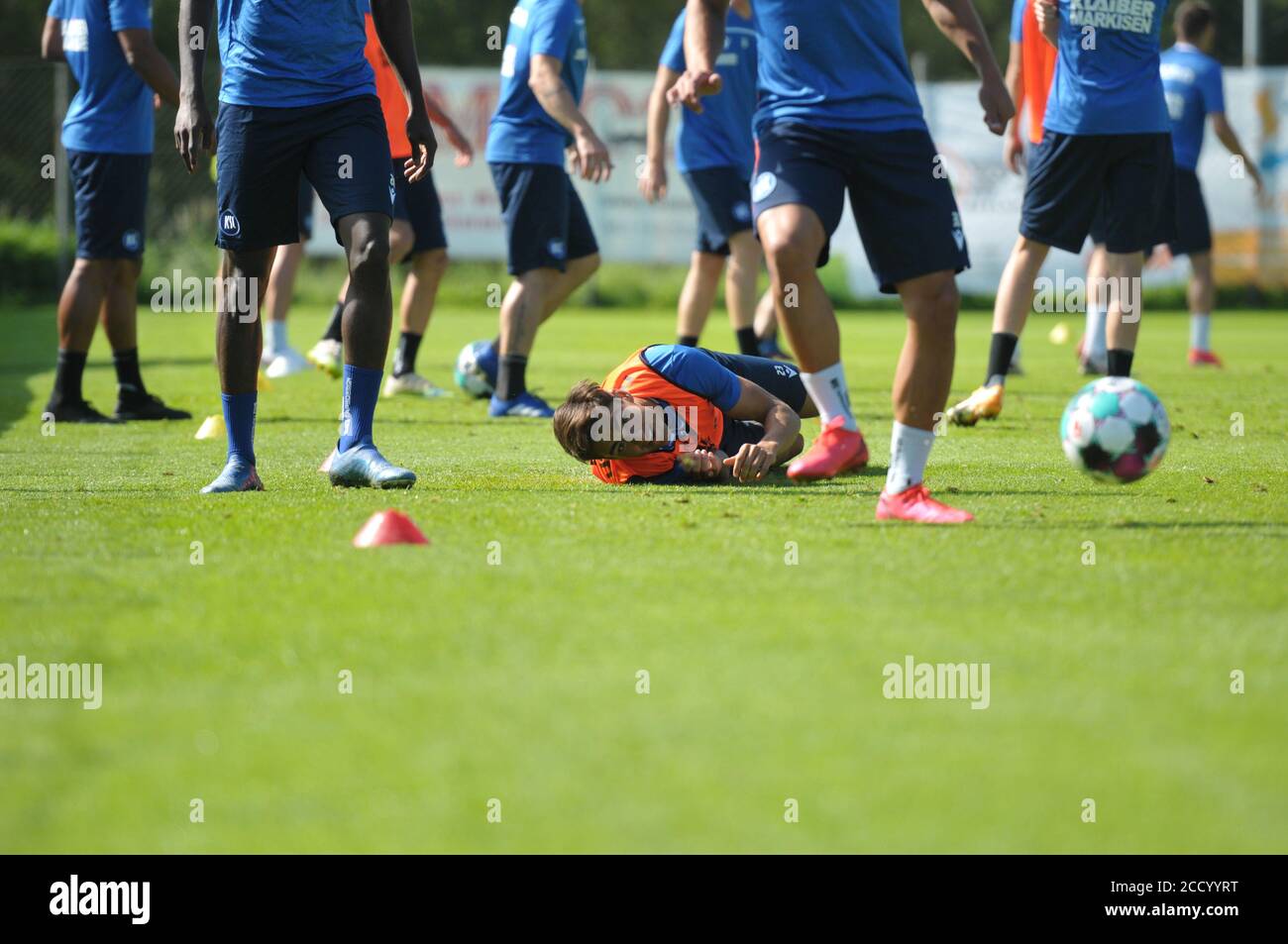 Zweiter Liga Club karlsruher sc trainiert für die nächste Saison in Bad leonfelden, ksc-Training Stockfoto