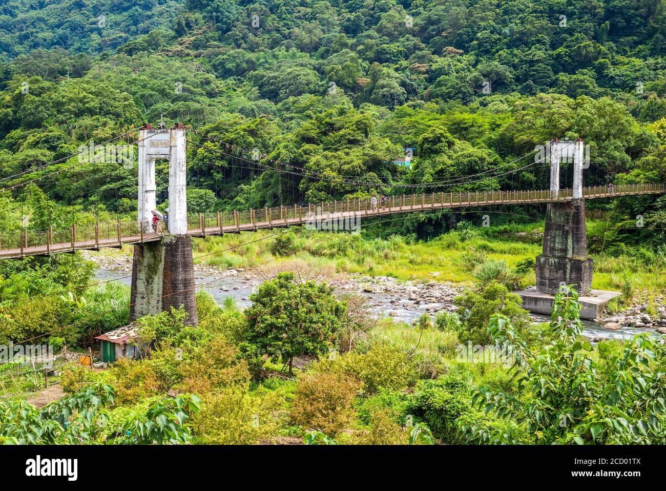 Neiwan Hängebrücke in hsinchu County, taiwan Stockfoto