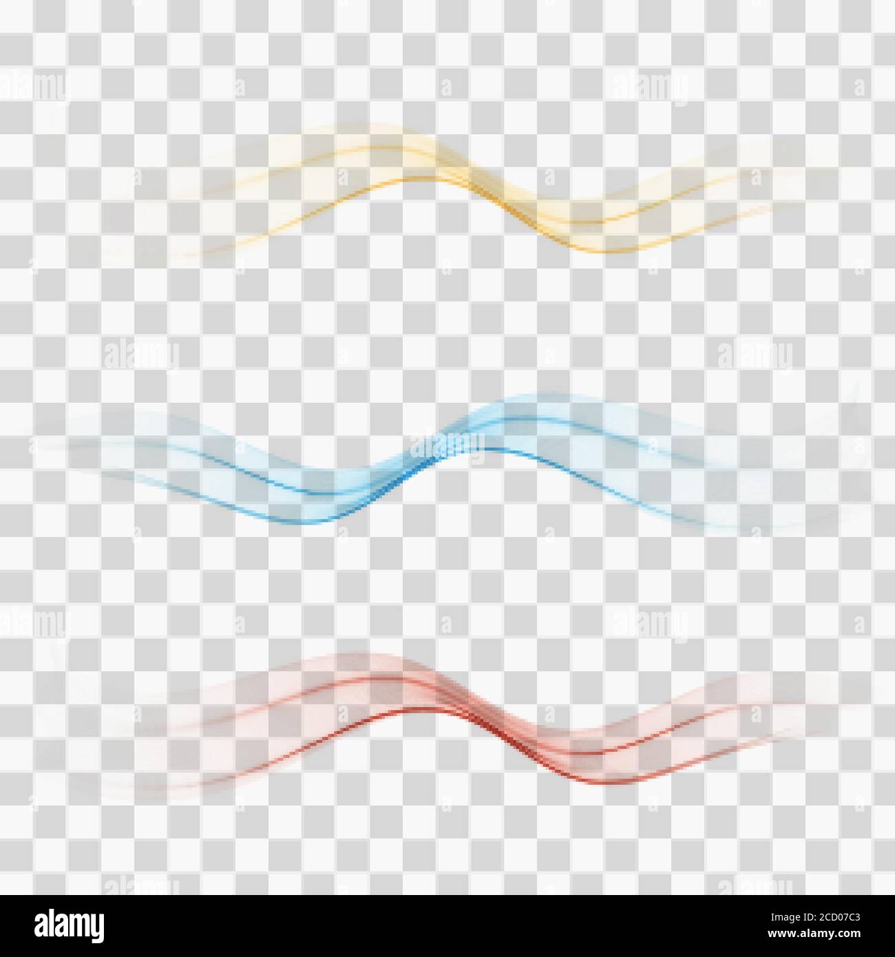 Abstrakte bunte Linien divider Sammlung von drei schönen Gradienten Geschwindigkeit Swoosh Wellen. Moderne dynamische Flyer Vorlage. Stock Vektor