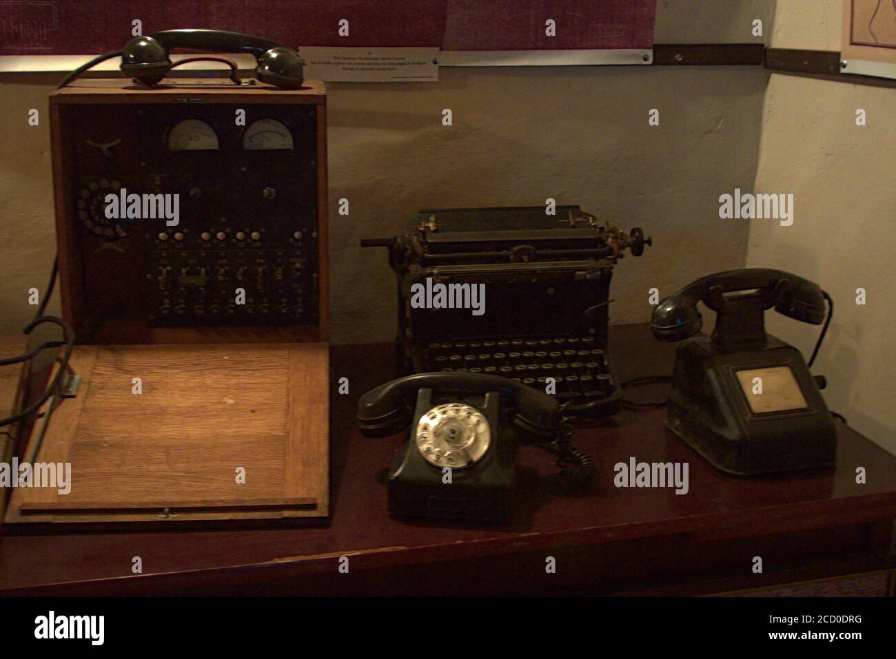 Kommunikationsgeräte, die von verschiedenen militärischen Kräften während der zweiten verwendet werden Weltkrieg Stockfoto