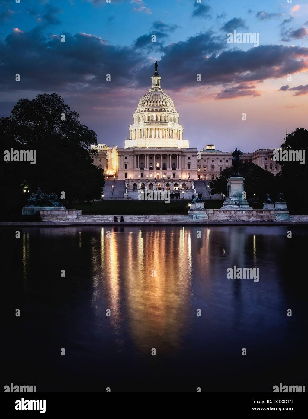 Das US-Kapitolgebäude in Washington, DC beherbergt das Repräsentantenhaus und den Senat. Stockfoto