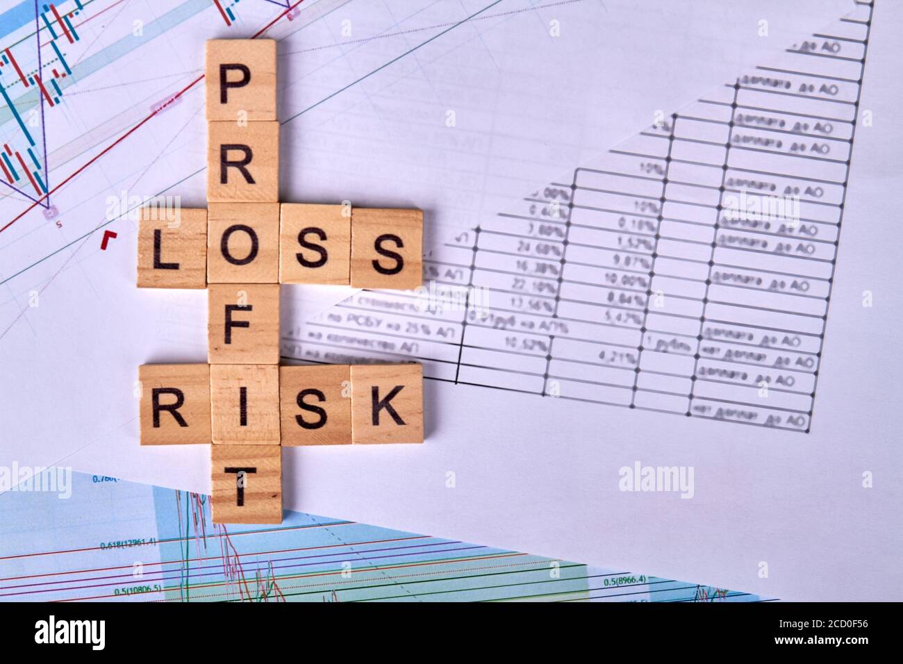 Konzept des finanziellen Risikos im Geschäft und in der Investition. Stockfoto