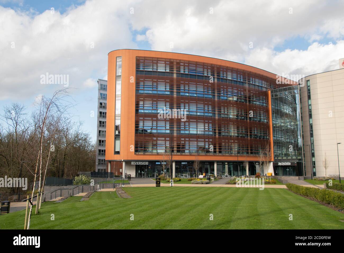 De Montfort University Leicester Riverside Campus mit dem Vijay Patel Gebäude Stockfoto