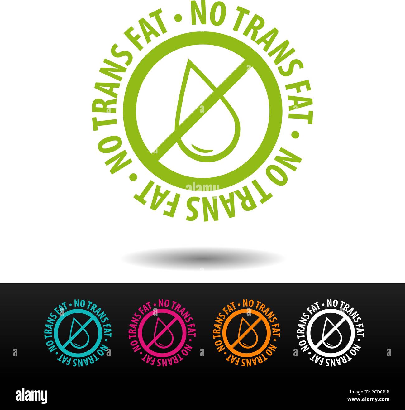 Kein Trans-FAT-Abzeichen, Logo, Symbol. Flache Vektorgrafik auf weißem Hintergrund. Kann Geschäftsunternehmen verwendet werden. Stock Vektor
