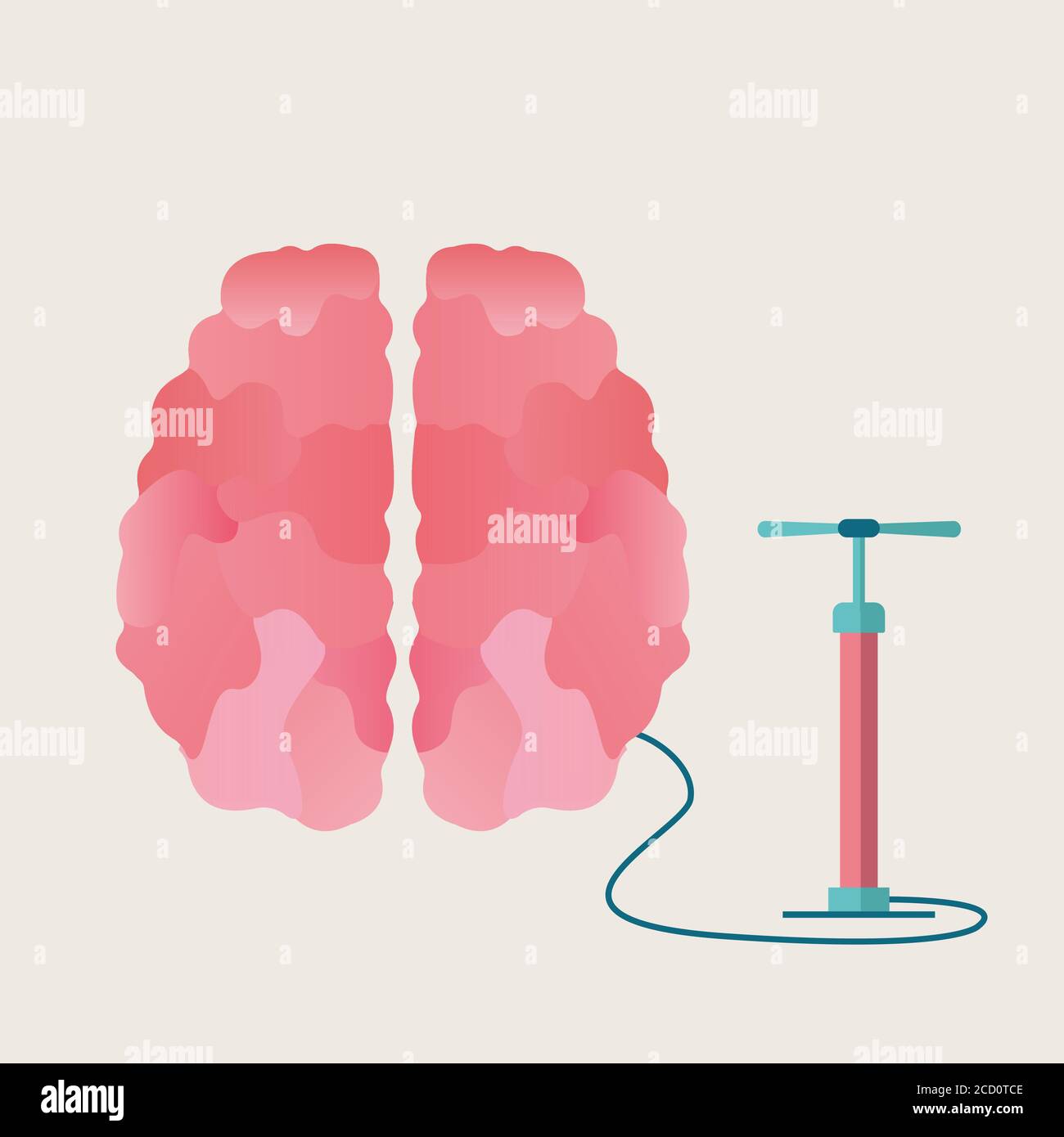 Künstliche Lungenbeatmung Illustration, Pumpe Mit Lunge Verbunden, Rosa Hintergrund Stock Vektor