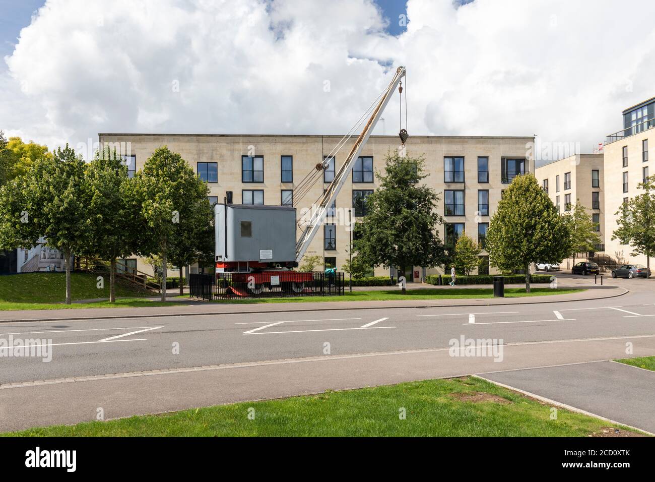Stothert & Pitt Dampfkran restauriert als Teil der Art Strategy in Bath Riverside Development. Neue Luxus-Apartments in der Nähe von Bath City Centre.England, Großbritannien Stockfoto