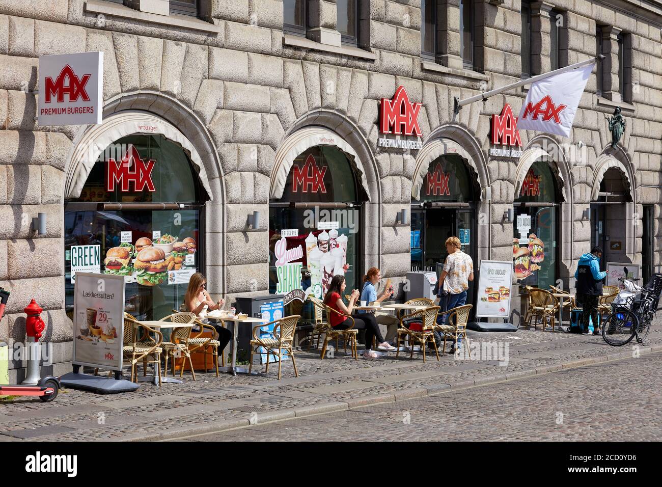 Max Hamburger Restaurant, Gammeltorv, Kopenhagen, Dänemark Stockfoto