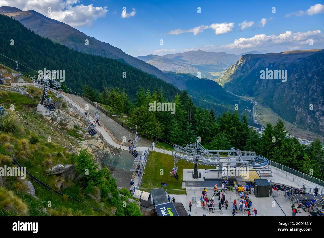 Skyline Luge, Ben Lomond Scenic Reserve; Queenstown, Otago Region, Neuseeland Stockfoto