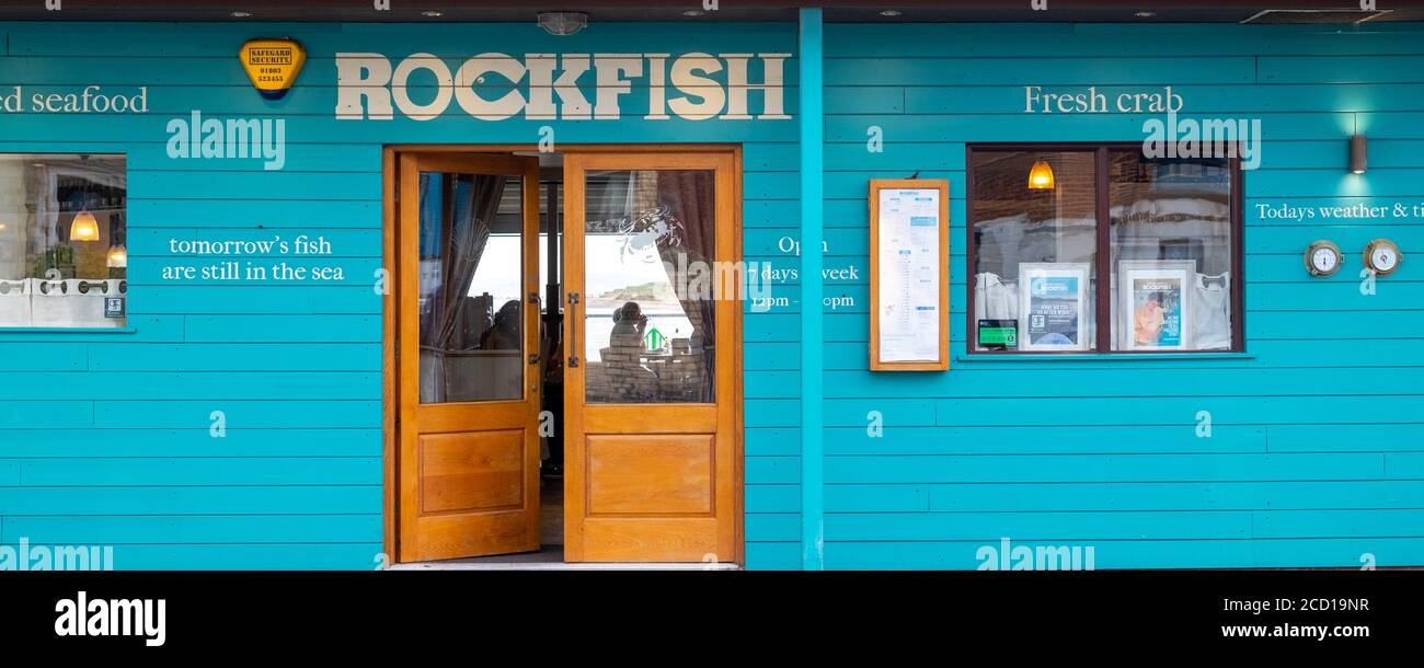 Rockfish Restaurant Exterior, Brixham, Devon, Großbritannien Stockfoto