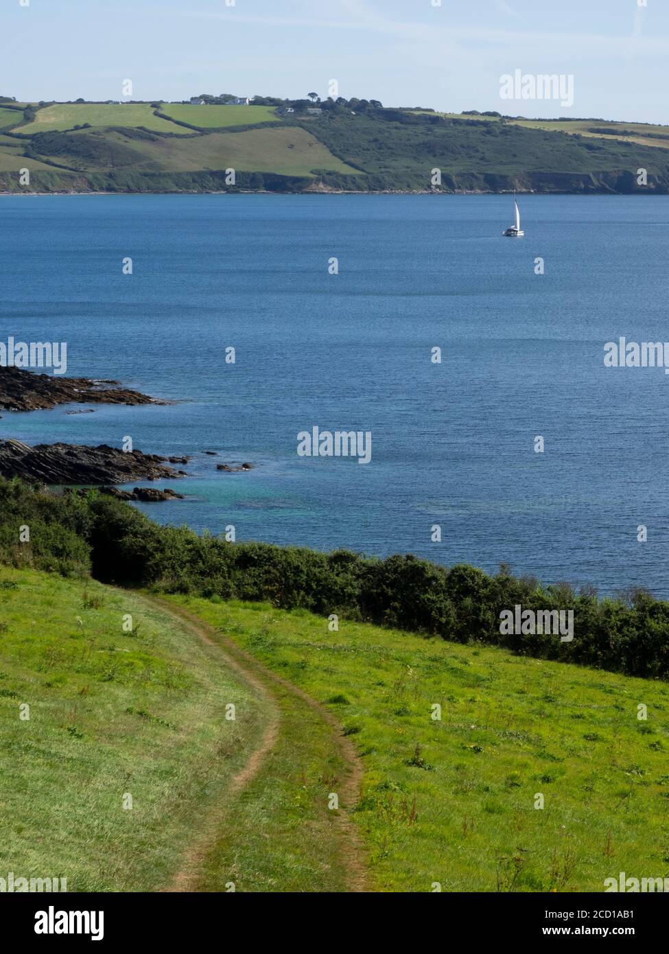 Südwestküstenweg um Gerrans Bay, Roseland, Peninsula, Cornwall, UK Stockfoto