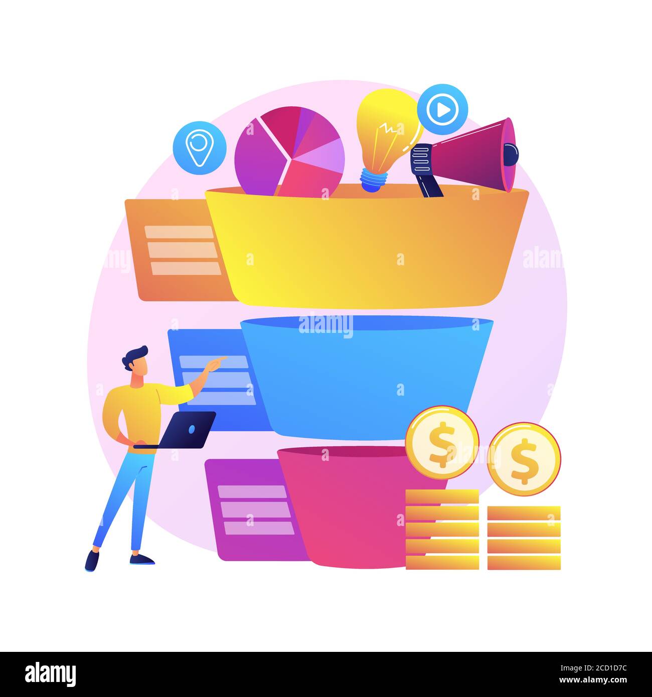 Sales Pipeline Management Abstract Concept Vector Illustration. Stock Vektor