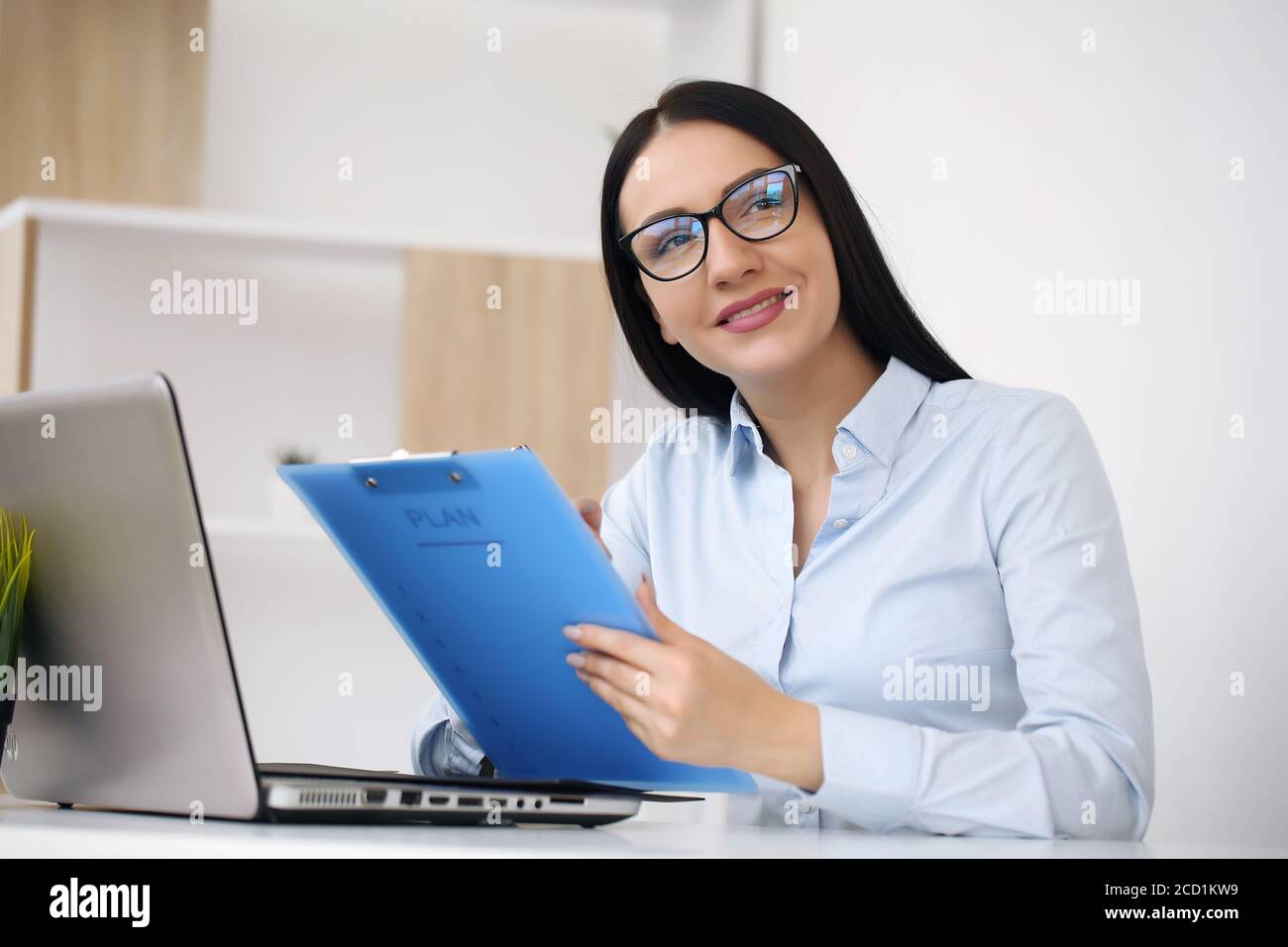Home Office ist ihr Arbeitsplatz Stockfoto