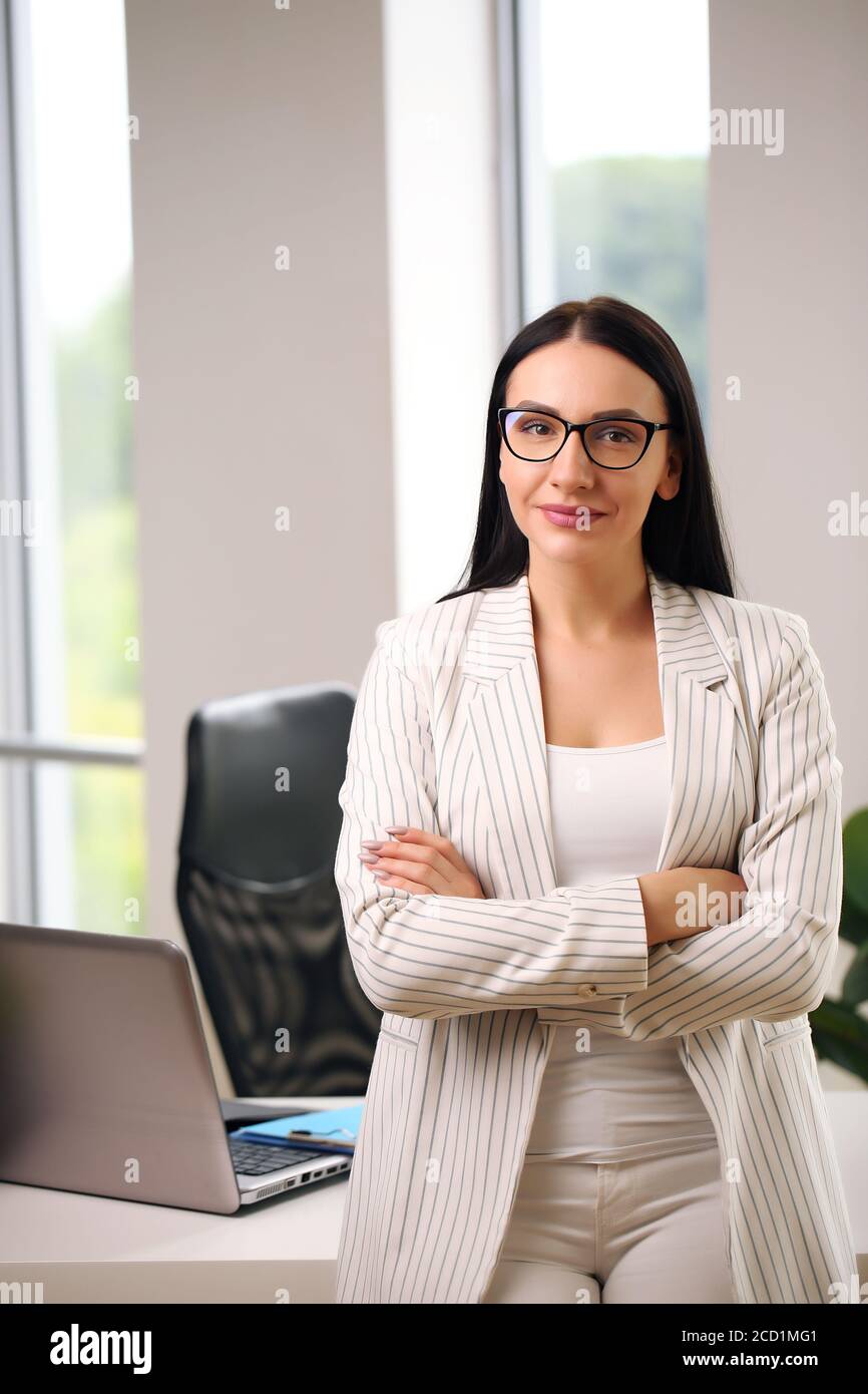 Home Office ist ihr Arbeitsplatz Stockfoto