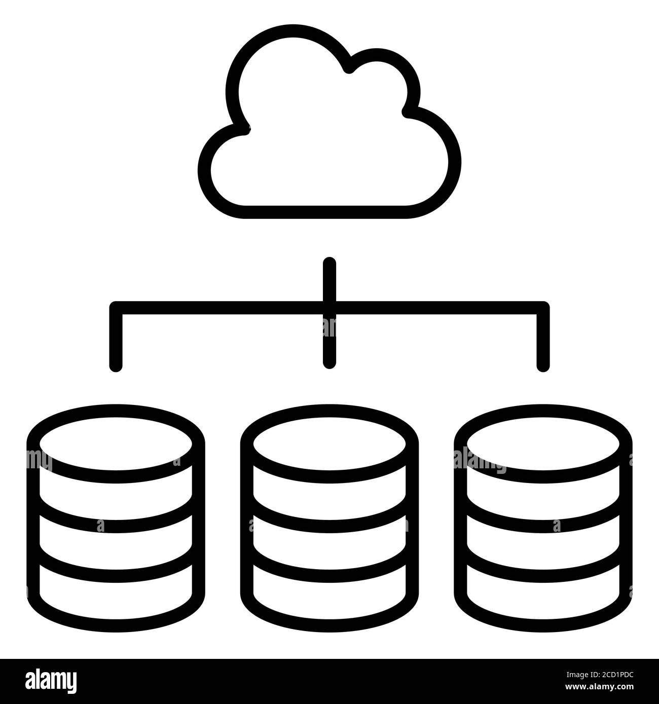 Symbol für Cloud Share CDATA Analytics Line Stockfoto