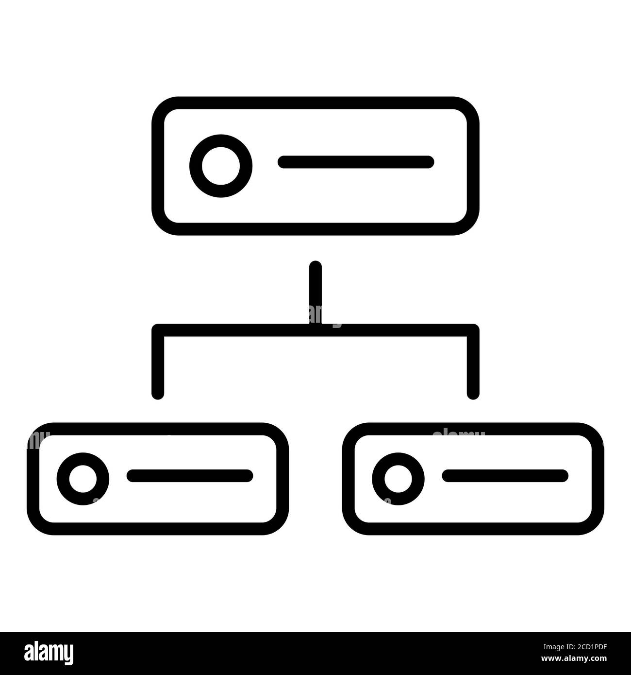 Symbol für die Datenanalysezeile für die Serverfreigabe Stockfoto