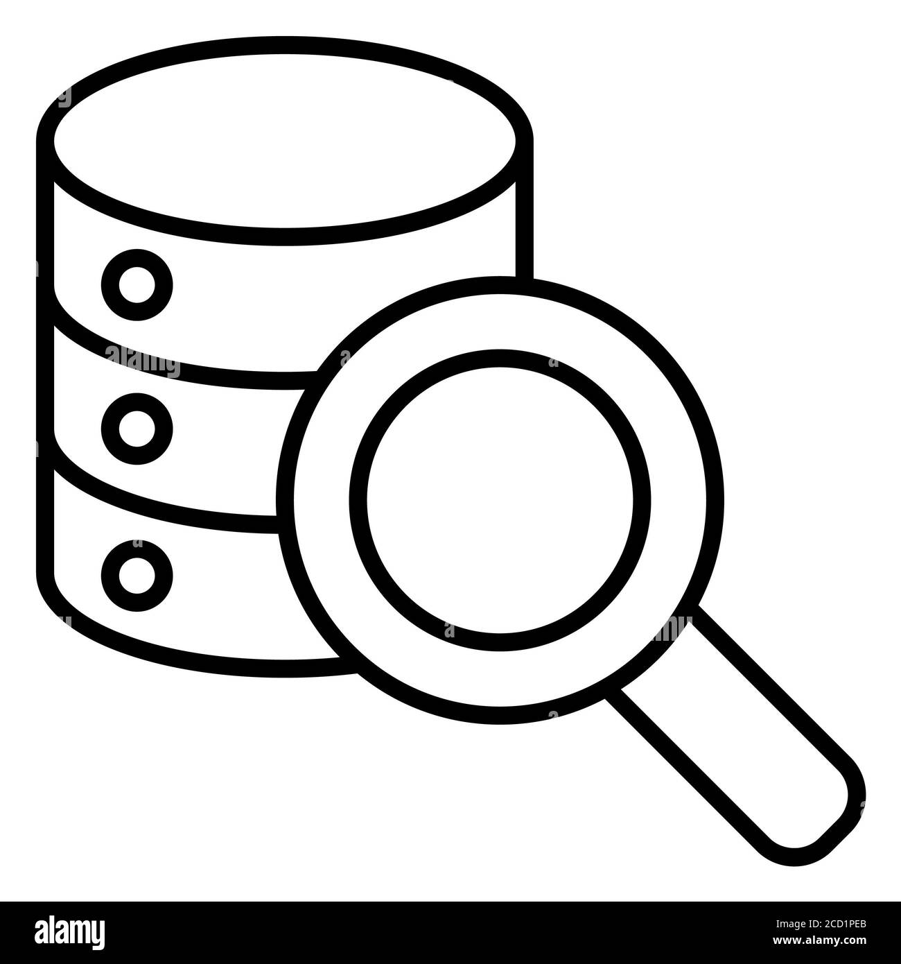 Symbol für die Zeile „Datenanalyse“ des Servers Stockfoto