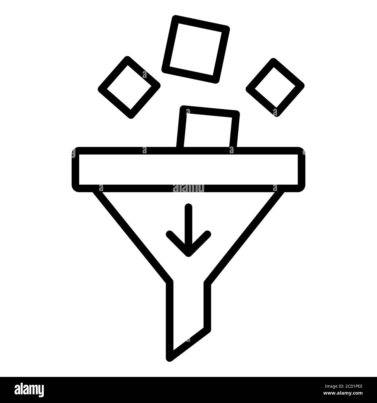 Datenfilter Data Analytics Line-Symbol Stockfoto