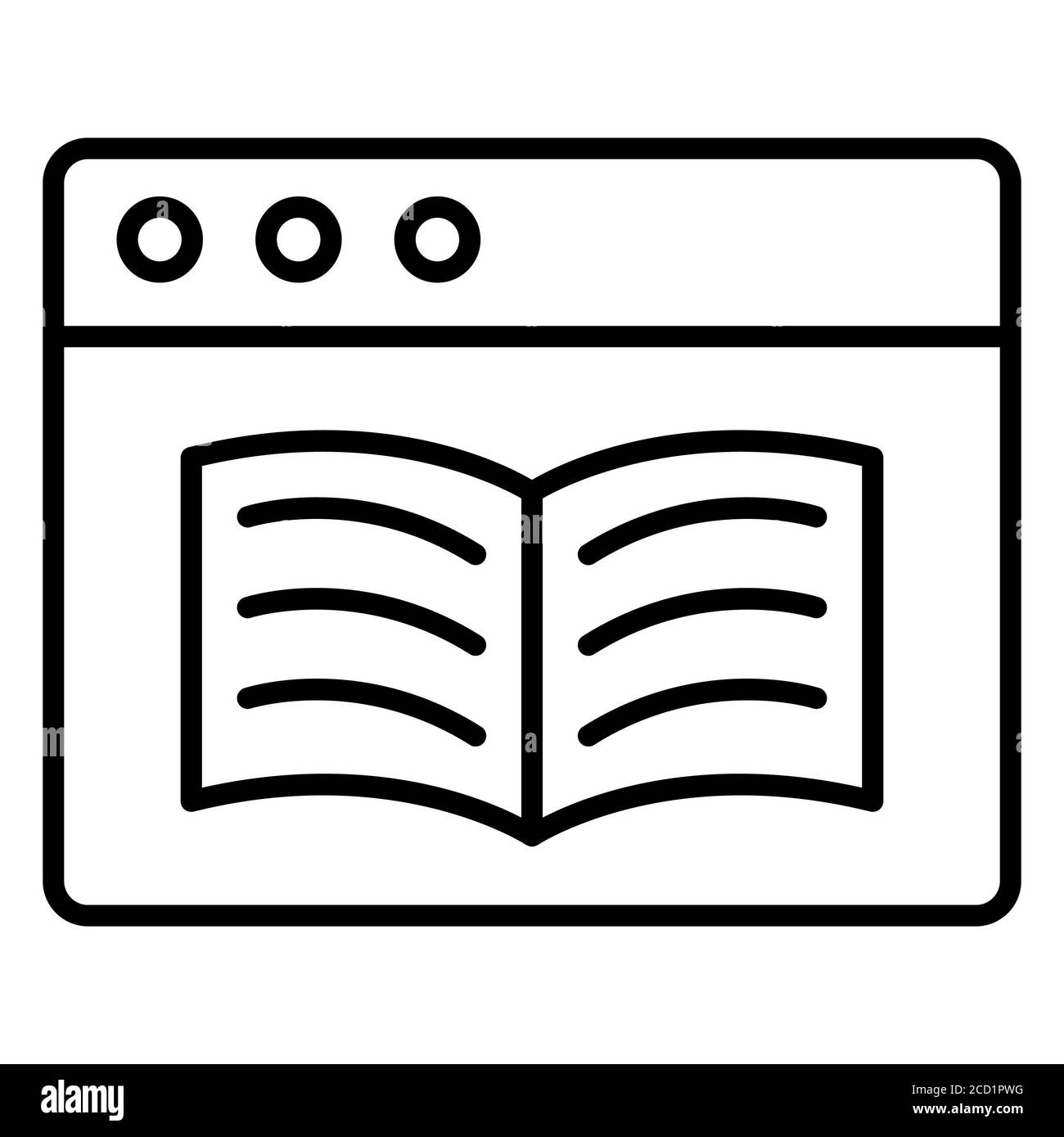 E Book Online Education Line Symbole Stockfoto