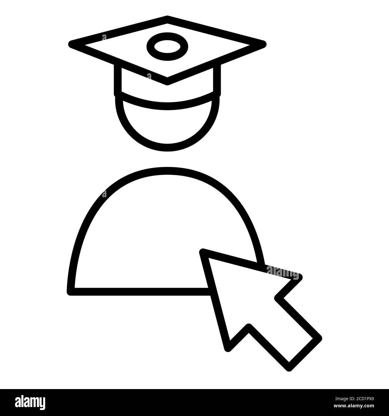 Auswählen Von Symbolen Für Die Online-Bildungslinie Für Lehrer Stockfoto