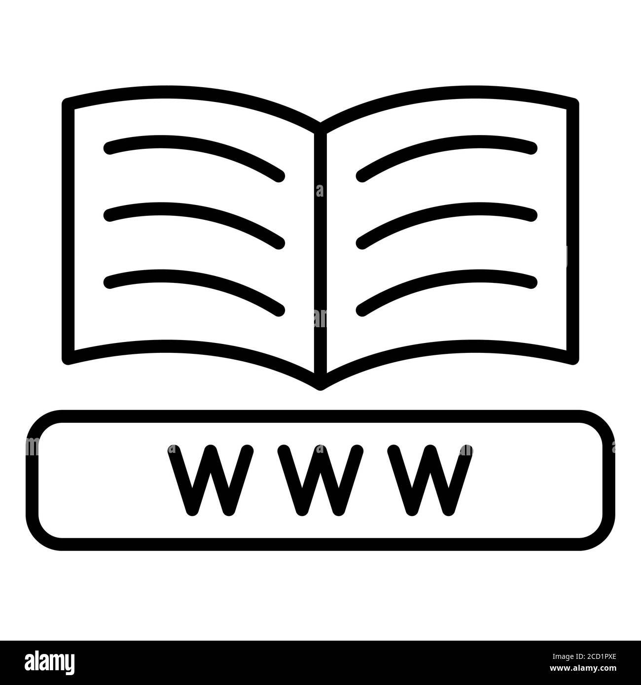 Suchen Buchen Online Bildung Linie Symbole Stockfoto