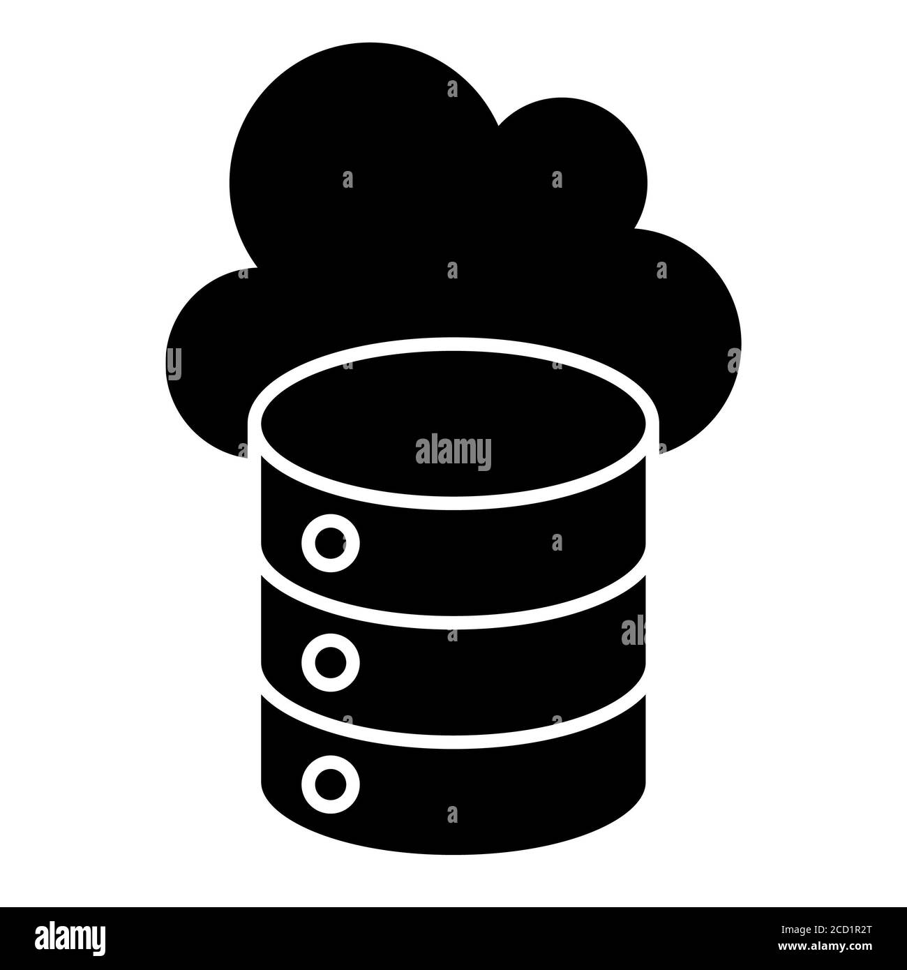 Glyph-Symbol Für Cloud Storage Data Analytics Stockfoto