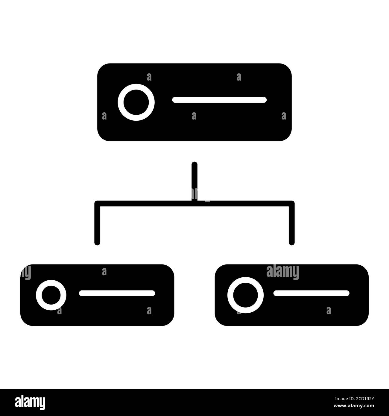 Glyphsymbol Für Die Serverfreigabe Von Datenanalysen Stockfoto