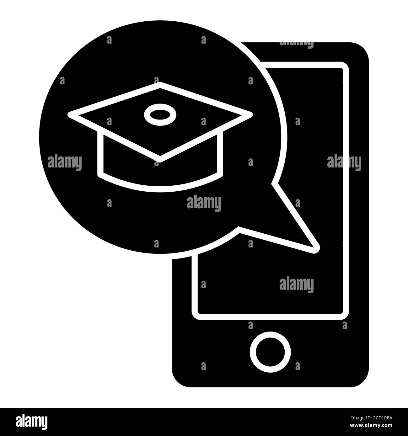 Bildung App Online Bildung Glyph Symbol Stockfoto