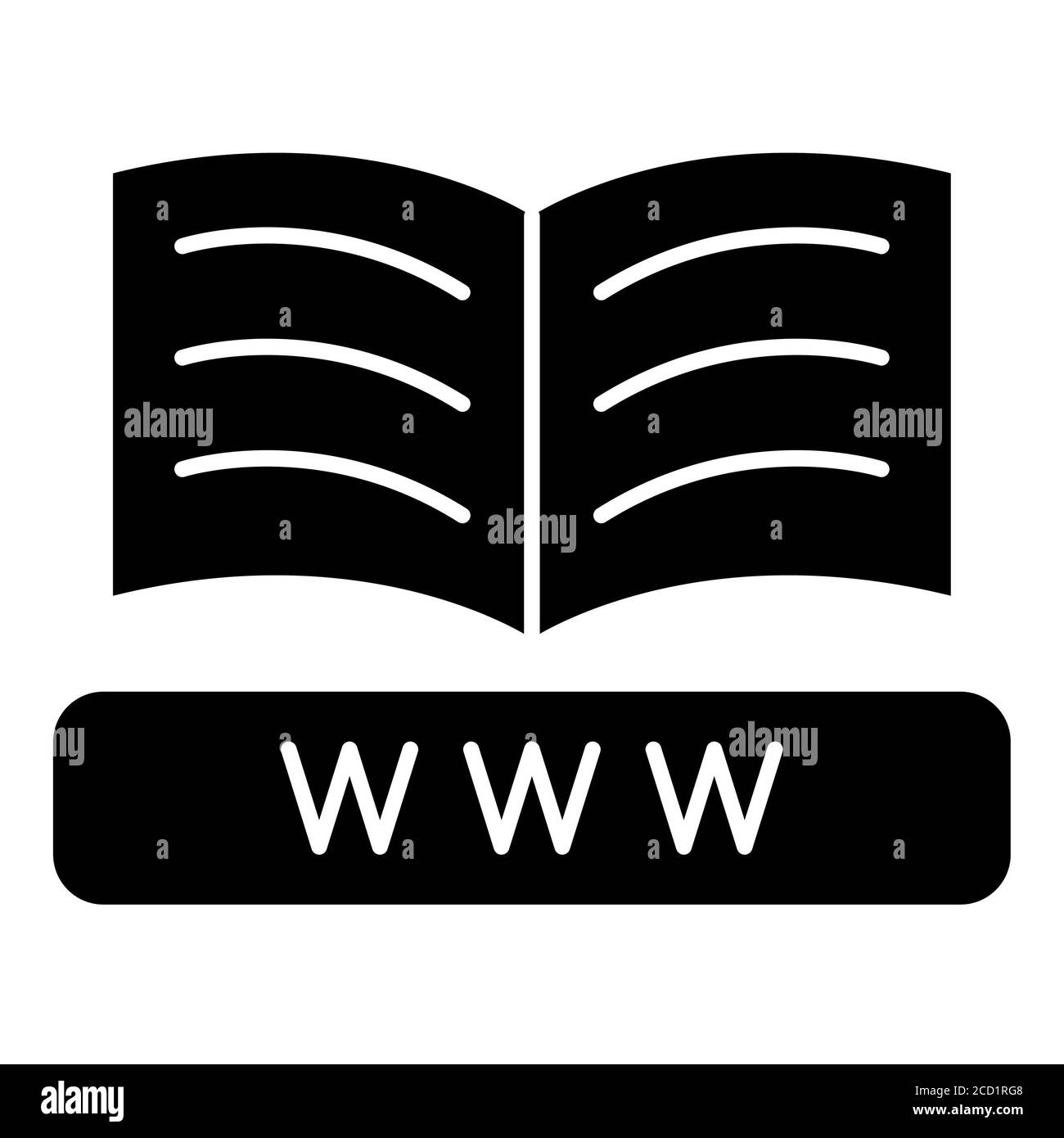 Suchen Buch Online Bildung Glyph Symbol Stockfoto