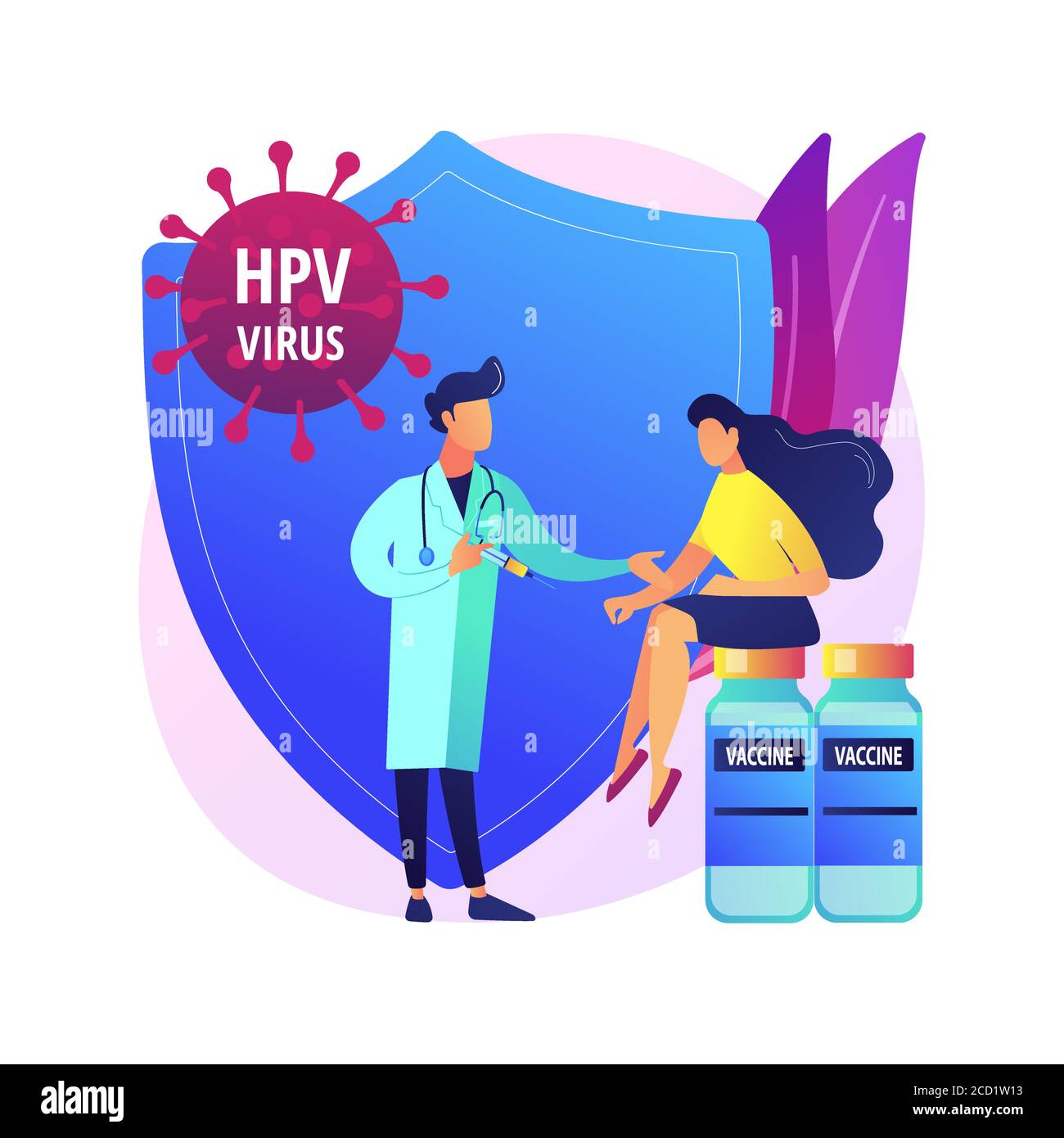 HPV-Impfung abstrakte Konzept Vektor-Illustration. Stock Vektor