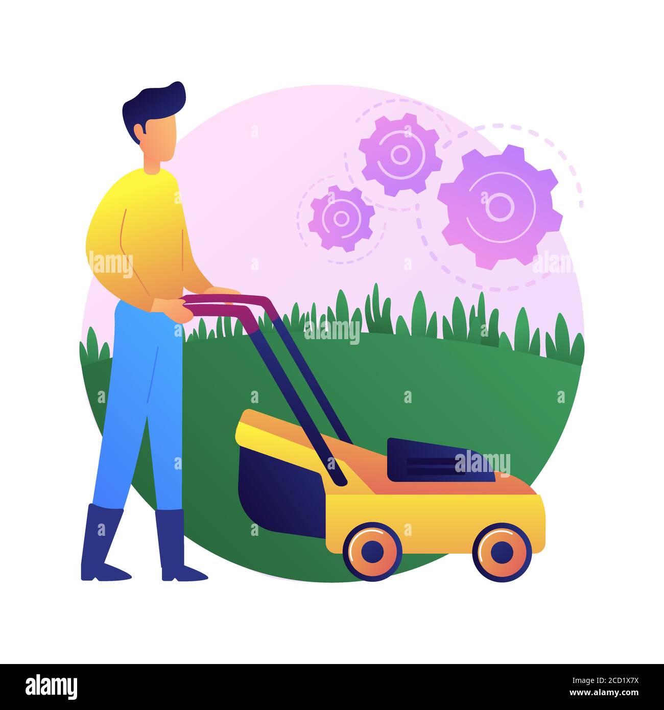 Rasenmähen Service abstrakt Konzept Vektor Illustration. Stock Vektor