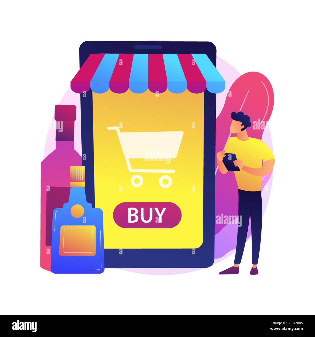 Alcohol E-Commerce abstraktes Konzept Vektor Illustration. Stock Vektor