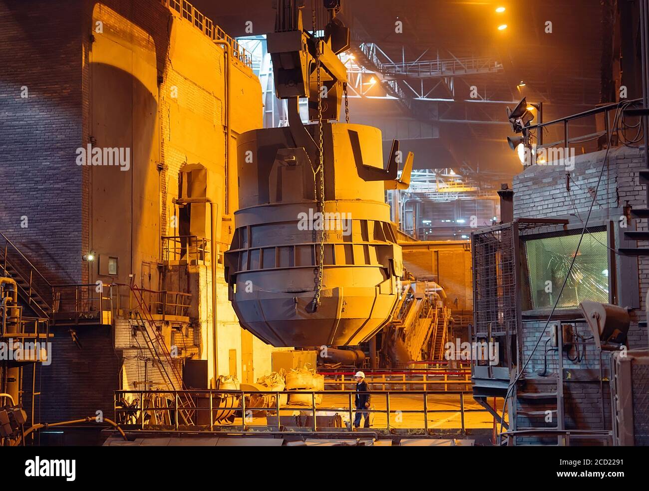 Offene Werkstatt einer metallurgischen Anlagenindustrie Stockfoto