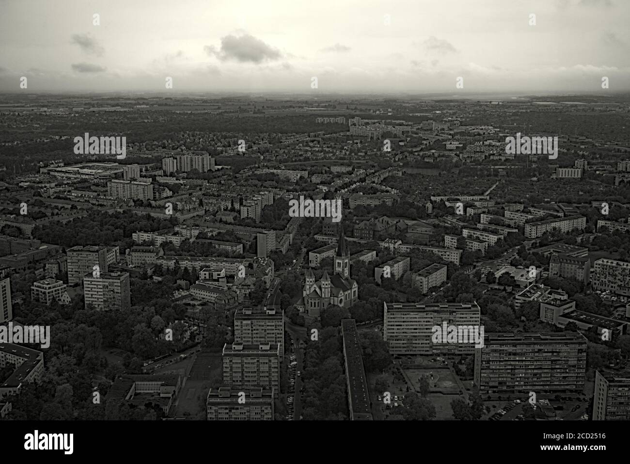 Eine schwarz-weiße Stadtansicht von Breslau Stockfoto